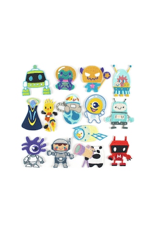 Ütüyle Yapışan Yamalar, 12 Robot Ütüyle Yapışan Yama, Giysi, Tişört, Kot Ceket İçin Dikilen Yamalar