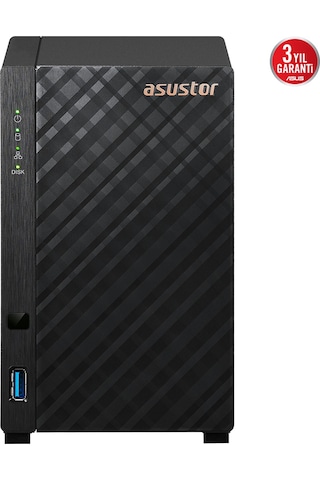 Asustor As1102tl, 1gb Ddr4 Ram, 2 Yuvalı 2x22tb Destek , 1x2.5gbe Network, Usb 3.2, Usb 2.0, Tower Nas Yedekleme Cihazı