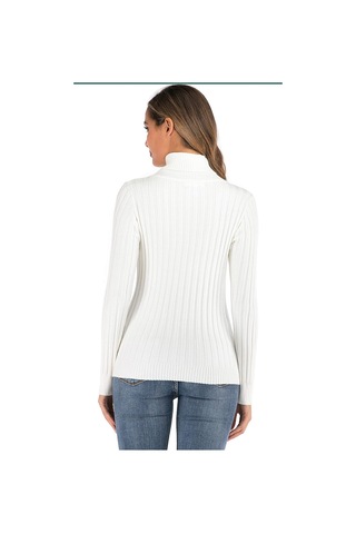 Youknitwear You Patio Balıkçı Yaka Kadın Kazak Beyaz