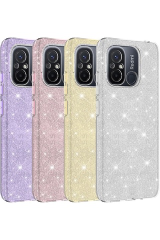 Xiaomi Uyumlu Redmi 12c Kılıf Zore Parıltılı Simli Shining Silikon