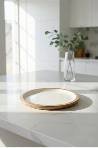 Mango Agacı Pasta Tabağı & Sunum Tabağı 20 Cm Krem Çok Renkli