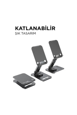 Özel Üretim Jx-035 Siyah Masaüstü Telefon Ve Tablet Standı Pratik Aksesuar Ekran