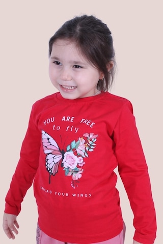 Fyk Kids Kız Çocuk Uzun Kol Sweatshirt Kırmızı1 Kırmızı