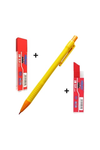 2.0 Mm Kırmızı Kalın Uçlu Versatil Kalem 1 Adet Ve 2.0 Mm Kalın Uç Kırmızı 2 Paket - Pembe Pembe