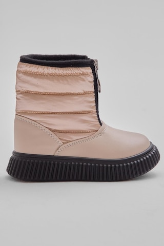 Tonny Black Esnek Termo Taban Sıcak Astarlı Önü Yazılı Çocuk Unisex Bej Kar Botu Tbrzn020 Bej