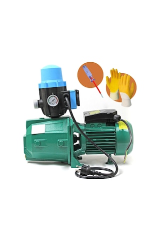 Jet 100 Hidromat Pompalı Otomatik Paket Hidrofor Su Motoru 1.5 Hp - 1 Kw Eldiven + Kontrol Kalemi