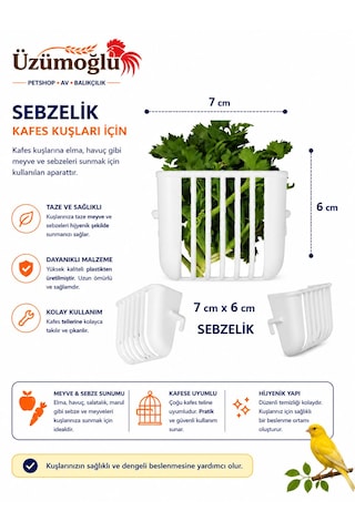 Üzümoğlu 7 Li Kafes Kuşu Aksesuar Seti Akıllı Yemlik, Suluk, Mamalık, Banyoluk, Sebzelik, Ballık Ve Kalamar Askı Aparatı