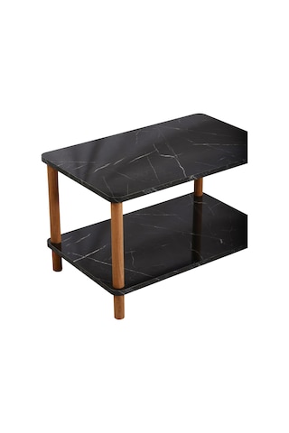 Orta Sehpa Dikdörtgen Ahşap Ayaklı Iki Katlı Gazetelikli