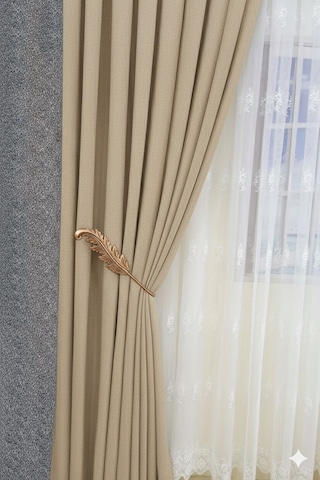 Fon Perde Toplayıcı Yaprak Renso 2 Adet 1sağ-1sol Bronz