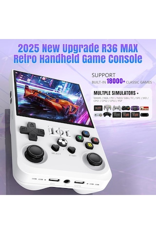 Konsol Plus R36s Max Retro El Oyun Konsolu 4.0'' Ips Ekranlı 18.000 Oyunlu - Beyaz