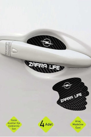 Karbon Desenli Opel Zafira Life Modeline Uygun Kapı İçi Çizik Koruma Ve Estetik Folyo Takımı Zafira Life Yazılı 4 Adet