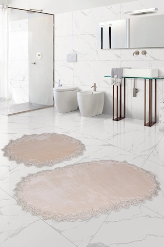 Bonny Home Venüs Vizon 2'li Dantelli Banyo Paspası Seti Çeyizlik