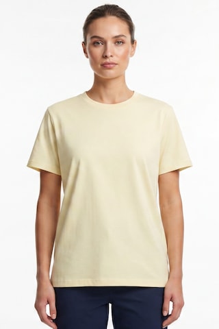 Goffra Kadın Vision Bisiklet Yaka Premium Kalite Yoğun Dokulu Pamuklu T-shirt Sarı W101-r0220-03
