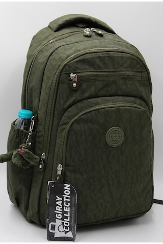 Günlük Krinkıl Kumaş Unisex Okul Sırt Çantası 1800 Haki