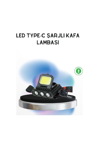 Hnrlıshp Şarjlı Led Kafa Lambası 800 Lumen Cob Xpe Ayarlanabilir Başlıklı Çok Renkli
