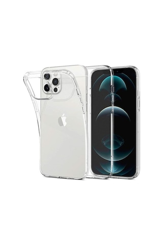 Logis Apple Uyumlu iPhone 12 Pro Max 6.7" Şeffaf Kılıf Silikon Koruma