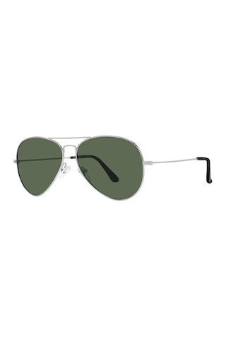 Polarize Pilot Güneş Gözlüğü Raptor 105 Large Gümüş Gözlük Yeşil Cam Diğer
