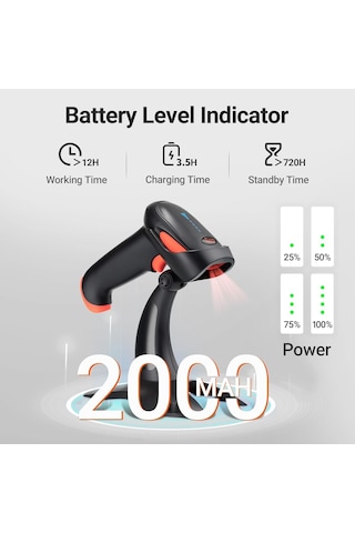 Tera Hw0002 Kablosuz Barkod Okuyucu, 1d/2d/qr Kod Tarayıcı, Bluetooth/2.4g/usb 3'ü 1 Arada, Titreşim Uyarılı &