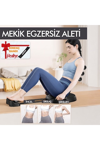 Çok Fonksiyonlu Pilates Mekik Aleti Ev Kol Üst Vücut Karın Ve Core Egzersiz Cihazı Siyah Pilates Çorabı Hediye
