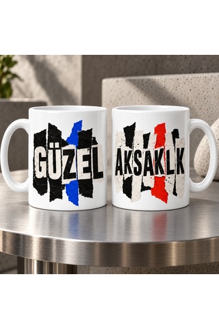 Mmb-trade Güzel Aksaklık 2'li Porselen Kupa Seti - Model 701 Mmbz