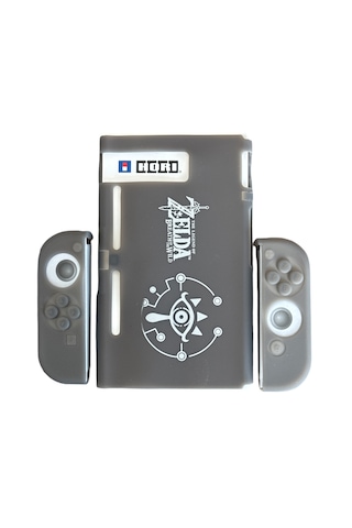 Switch Silikon Kılıf Joy-con Koruyucu Kılıf Zelda Desenli Gri
