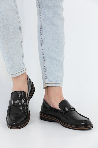 M.Karaca Hakiki Deri Ortopedik Tokalı Klasik Erkek Ayakkabı Rugan