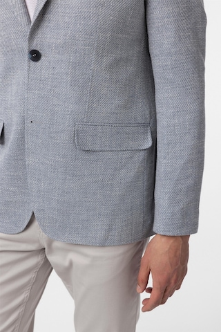 Süvari Mavi Slim Fit Düz Mono Yaka 6 Drop Ceket