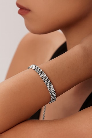 Chavin 8 Mm Silver Çelik Kadın Zincir Bileklik Et83by Gümüş
