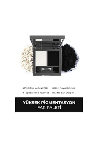Alix Avien Göz Farı Duo Eyeshadow 201 Pearly White & Black Velvet 3 G