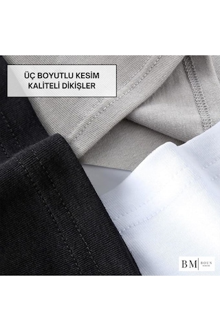 Erkek Atlet Premium 3'lü Kutu Penye Süprem %100 Pamuk Siyah-beyaz-gri3'lü