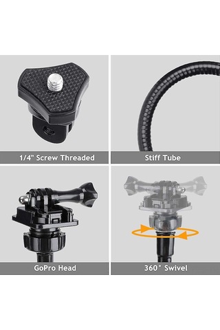 Fosenze Web Kamerası Ayaklığı, Brio 4k/c925e/c922x/c922/c930e/c930/c920 Uyumlu, 360 Derece Ayar, 5.2 Cm Maksimum Kalınlıkta Masa Tutucu, 40 Cm Uzunluk, 0.5 Kg Yük Kapasitesi