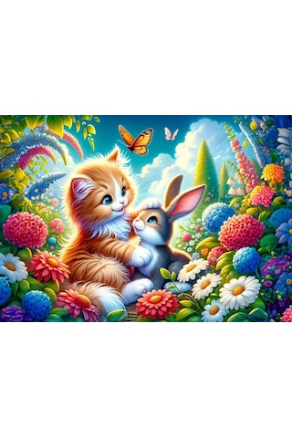 Art Çocuk Tavşan Kardeş 25 Parça Puzzle
