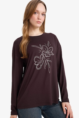 Defacto Relax Fit Bisiklet Yaka Uzun Kollu Tişört G2799ax26spbn340 Kahve-bn340