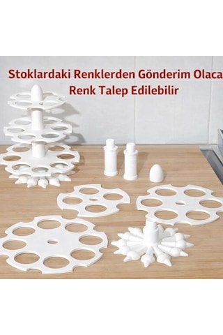 - 3 Katlı Dikey Yumurta Standı 18 Li Yumurta Tutucu Organizer Beyaz