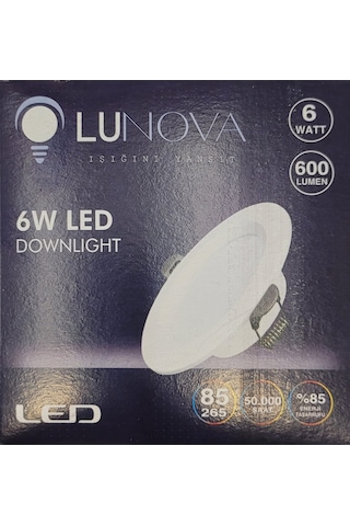 Lunova 6 Watt Beyaz Kasa Beyaz Işık Led Spot 10 Adet Beyaz - Beyaz