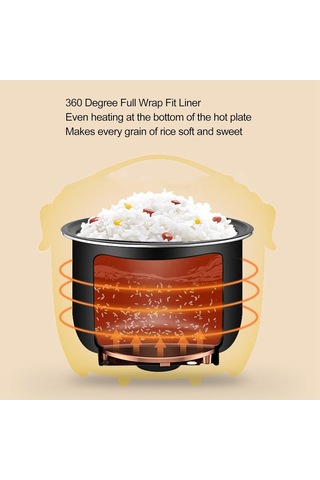 3 Su Bardağı Küçük Pirinç Ocak, 23 Kişi İçin 2l Mini Pirinç Ocak, Ev Yurt İçin Küçük Elektrikli Tahıl Ocak, Sarı Abd