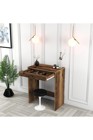 Lizbon Mini Makyaj Masası - Ceviz / Ceviz