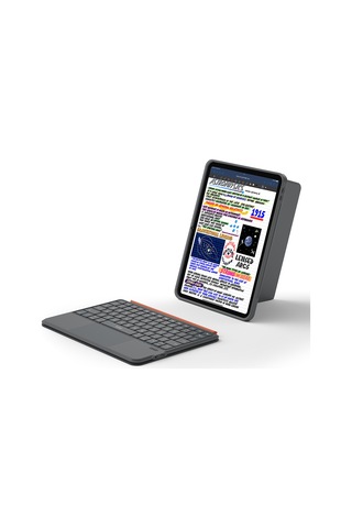 İpad 10.9 2022 10.nesil Uyumlu Wiwu Mk-005 Combo 3in1 Kalem Bölmeli Klavyeli Standlı Kılıf Gri