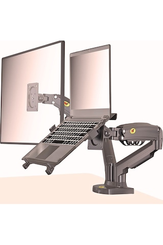 Nb F160+fp Gazlı Çift Kol North Bayou 17 30 Monitör 10 17 Dizüstü Bilgisayar Uyumlu Vesa Masa Standı