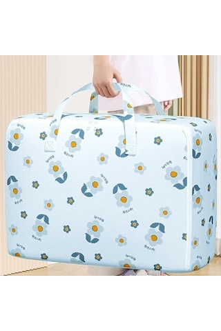 Unimarket 27.55x19.68x11.81 Inç Yorgan Saklama Çantası, Katlanır Organizatör Çantası, Kalınlaştırılmış Malzeme Çift Fermuar, Su Geçirmez Ve Güçlü, Hareket, Seyahat Ve Üniversite Konaklamalar Yvcyıı