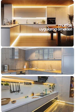Şerit Led 4 Metre Gün Işığı 3 Çipli Pro Ambiyans Aydınlatma Mutfak Salon Yatak Odası Lambader