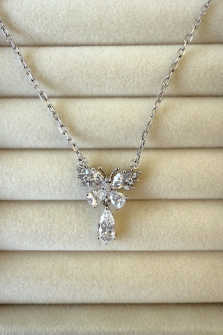 Jewelsofhope Zirkon Taşlı Kelebek Kolye 50 Kadın Kolye Xuping Gümüş