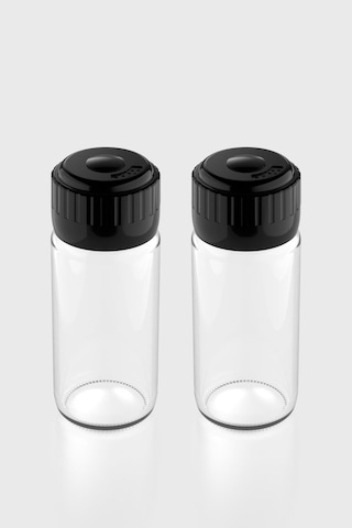 Renga Hibrit 244 Ml Siyah Kapaklı 2'li Cam Baharatlık Seti 161005 Siyah