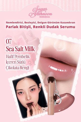 Dolgun Görünüm Kazandıran, Parlak, Besleyici, Renkli Dudak Serumu Clıo Glaze Lip Serum 07 Sea Salt Milk