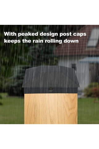 Samdoo 10 Adet 102x102mm Abs Ahşap Çit Kolu Kapakları - Su Ve Uv Koruyucu, Kiriş Çatlak Ve Çürümeyi Önleyen Siyah Fence Post Korumaları