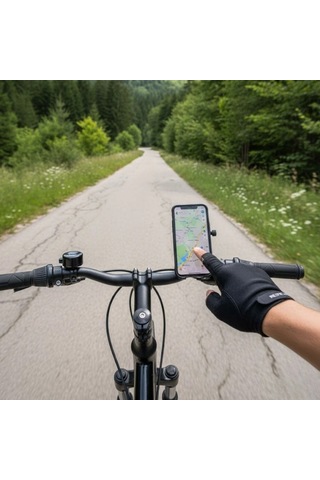 Evrensel Motosiklet Telefon Tutucu Kaymaz, Kilitlenebilir Güvenli Tutuşlu, 360 Ayarlanabilir Gido