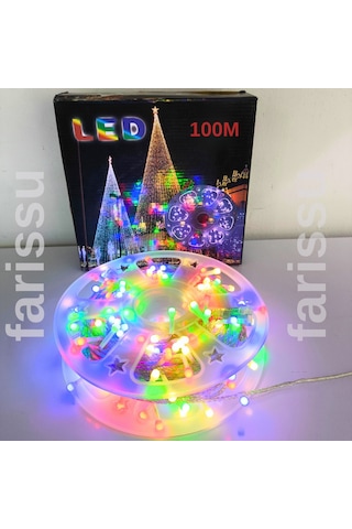 100 Metre Rgb Peri Led Işık Fişli Dış Mekan Dekoratif Şerit Yılbaşı Aydınlatması RGB
