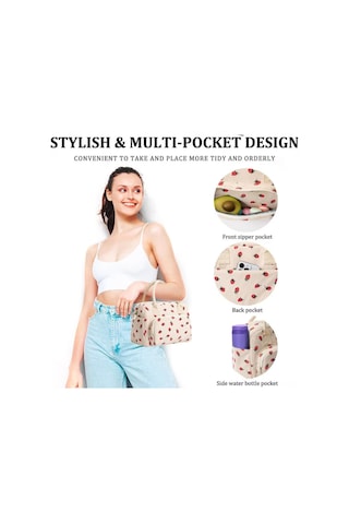 Reedark Siyah Korduroy Isı Yalıtımlı Çanta - Büyük Kapasiteli, Çoklu Cep, Piknik-seyahat-iş İçin 29x17x22.5cm Gösterildiği Gibi