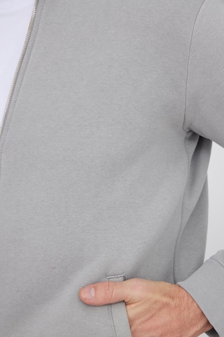 Tudors Unisex Relax Fit Rahat Kesim Pamuklu 3 İplik İçi Polarlı Fermuarlı Cepli Gri Sweatshirt Hırka-41680 Gri