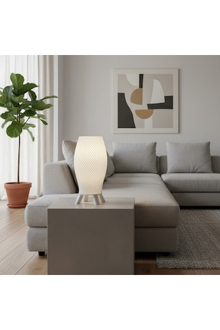 Spiral Masa Lambası Modern Dekoratif Aydınlatma Beyaz